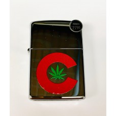 Zippo 250 Red C Leaf Design